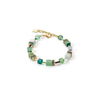 GeoCUBE Iconic Precious Bracelet in Gold & Green
