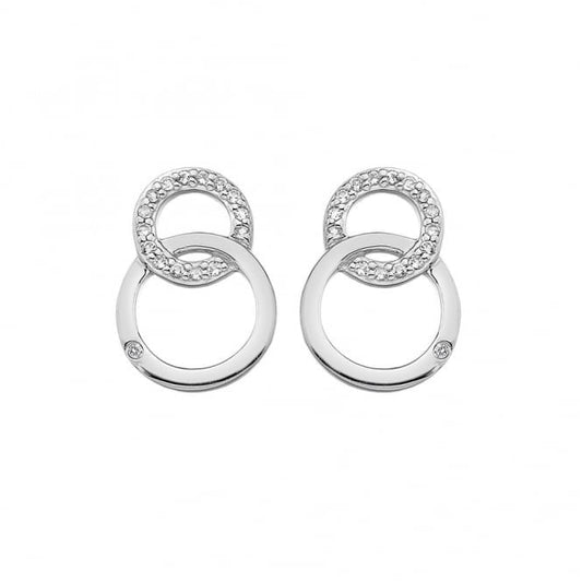 Silver Bliss Interlocking Earrings with White Topaz