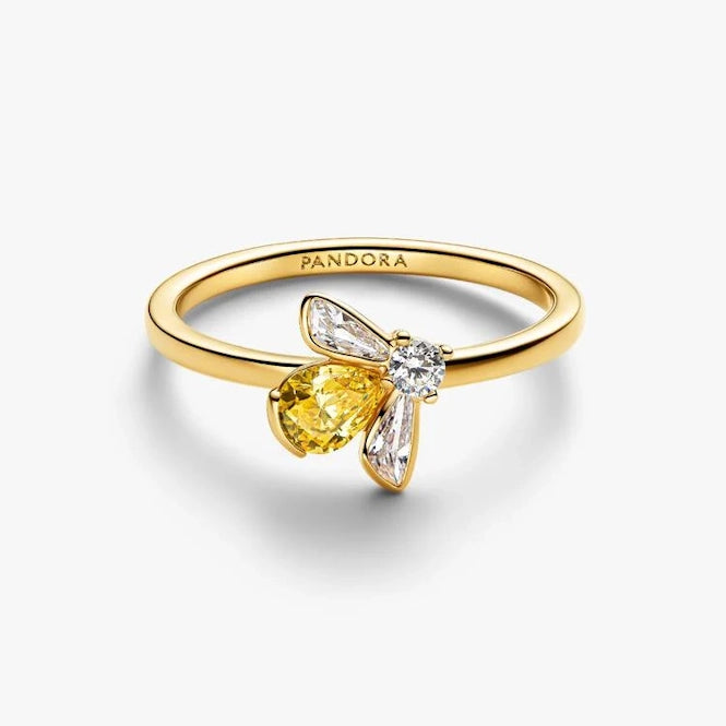 Gold Honey Bee Ring, Size 56