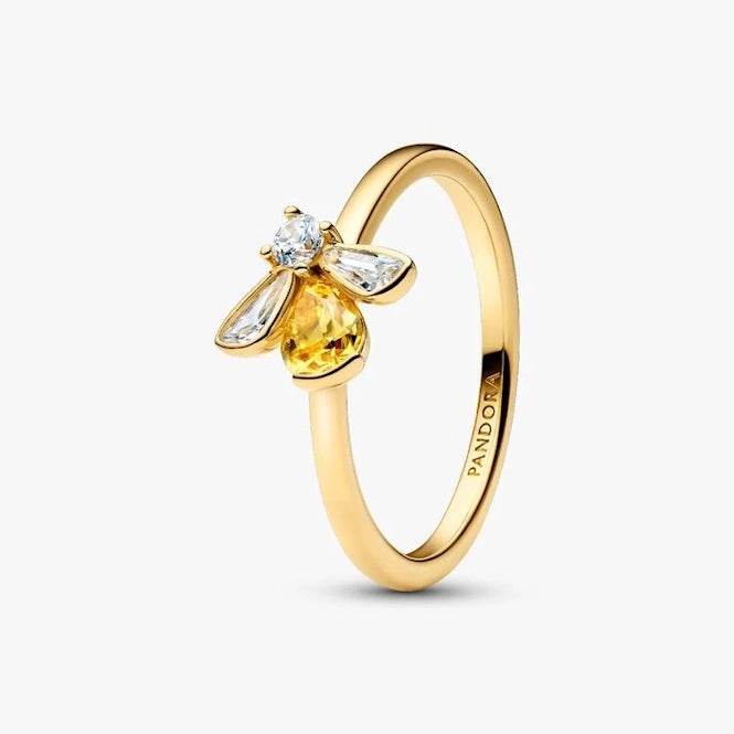 Gold Honey Bee Ring, Size 56