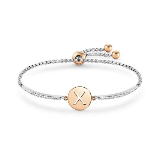 Milleluci Rose Gold and CZ Letter X Bracelet