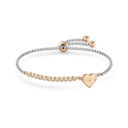 Milleluci Rose Gold and CZ Heart Bracelet