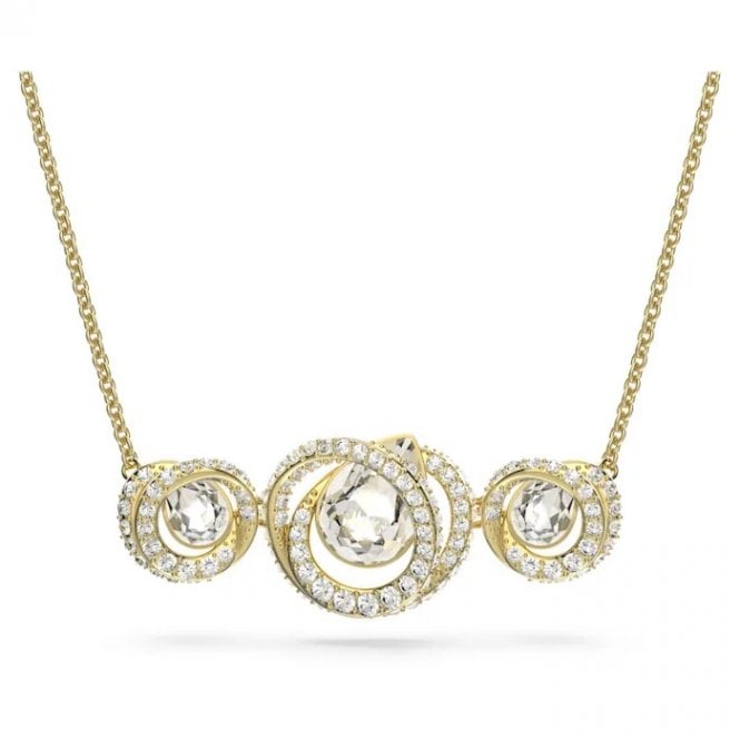 Generation Necklace with White Crystal in Gold