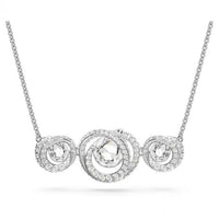 Generation Necklace with White Crystal in Rhodium Silver