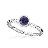 Silver and Purple Amethyst February Birthstone Ring, Size P
