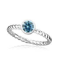 Silver and Aquamarine March Birthstone Ring, Size P