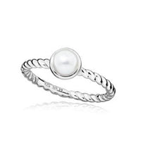 Silver and White Pearl June Birthstone Ring, Size P