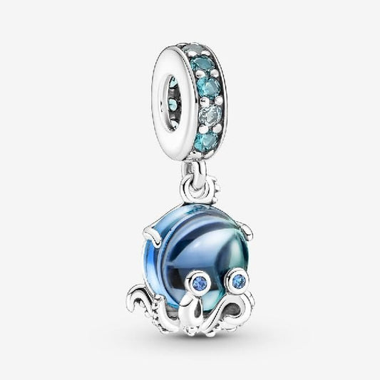 Murano Glass Cute Octopus Dangle Charms
