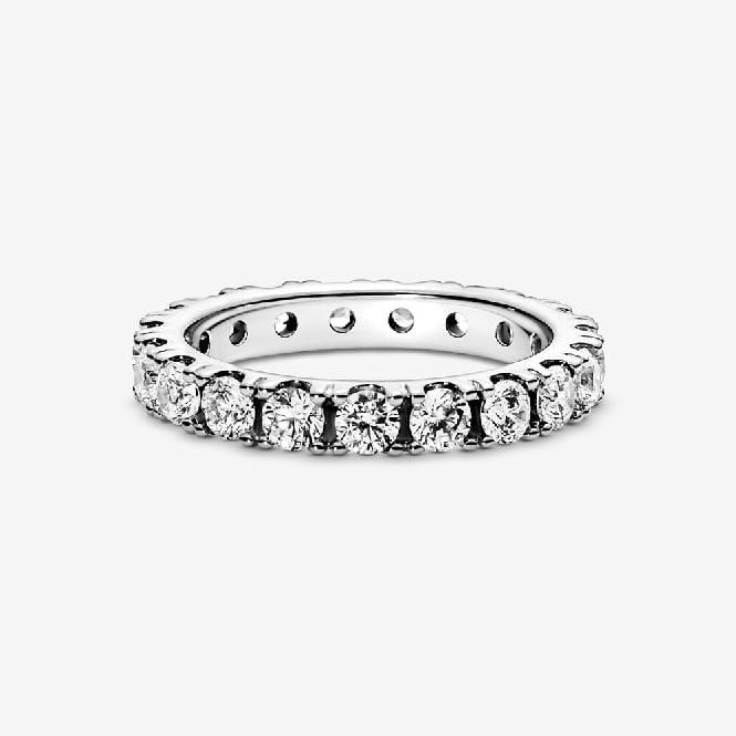 Sparkling Row Eternity Ring, Size 58
