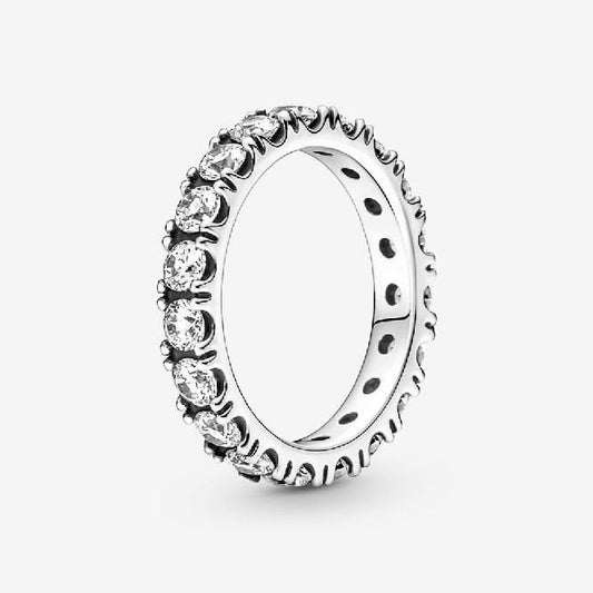 Sparkling Row Eternity Ring, Size 60