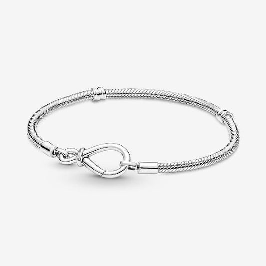 Moments Infinity Knot Snake Chain Bracelet, 21cm