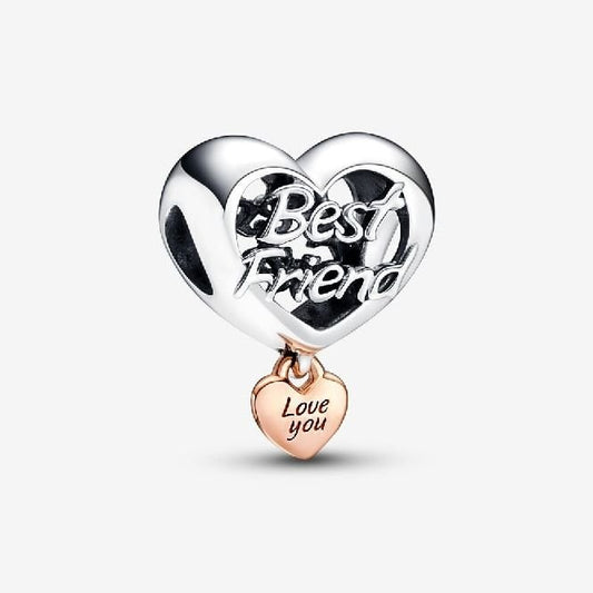 Love You Best Friend Heart Charms