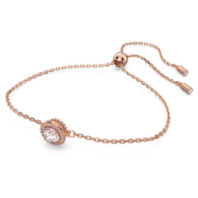Una Bracelet with Round-Cut White Crystal Pave in Rose Gold