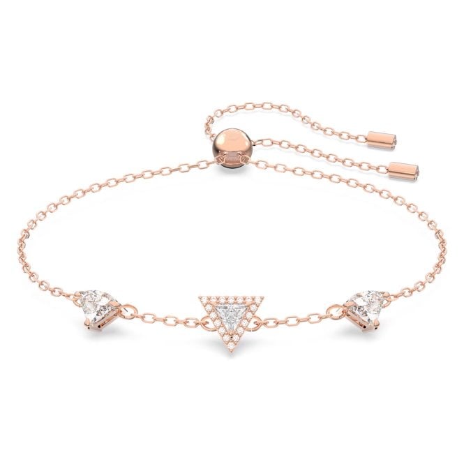 Stilla Bracelet with Triangle-Cut White Crystal in Rose Gold