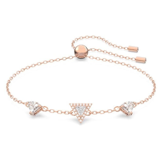 Stilla Bracelet with Triangle-Cut White Crystal in Rose Gold