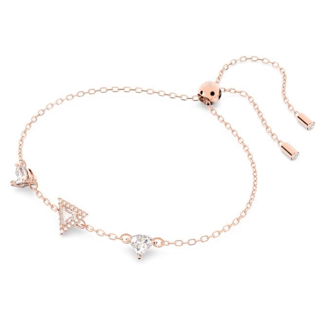Stilla Bracelet with Triangle-Cut White Crystal in Rose Gold