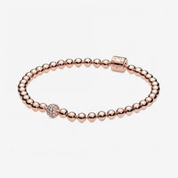 Rose Beads & Pave Bracelet, 21cm