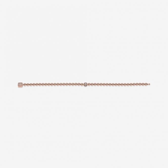 Rose Beads & Pave Bracelet, 21cm