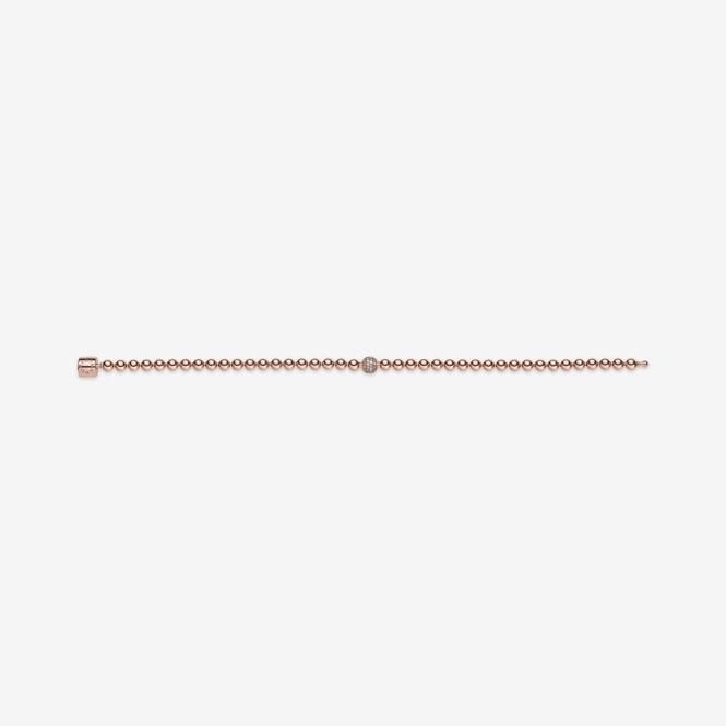 Rose Beads & Pave Bracelet, 17cm