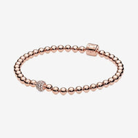 Rose Beads & Pave Bracelet, 19cm
