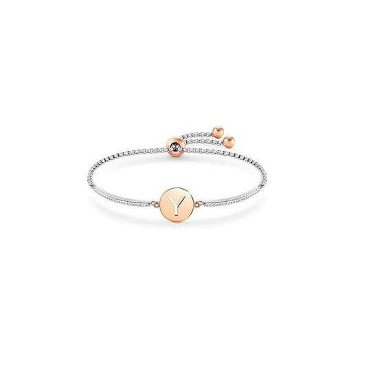 Milleluci Rose Gold and CZ Letter Y Bracelet