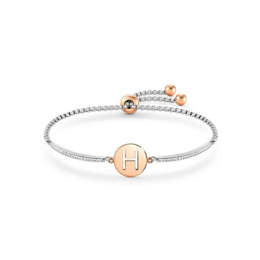 Milleluci Rose Gold and CZ Letter H Bracelet