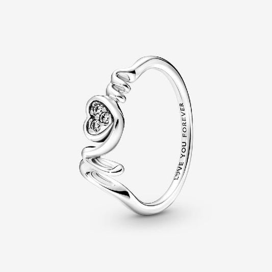 Mum Pave Heart Ring, Size 52