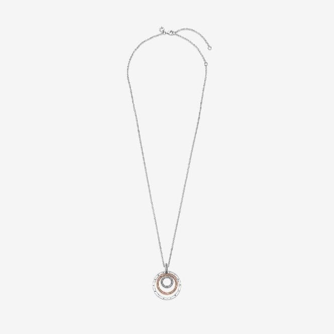 Two-Tone Circles Pendant Necklace, 60cm