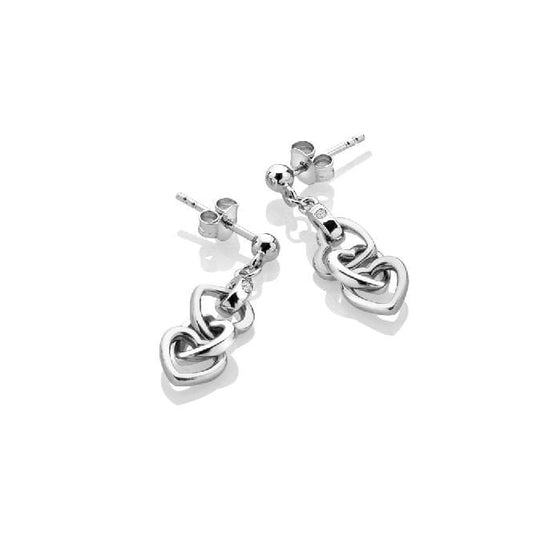 Silver Trio Triple Heart Earrings