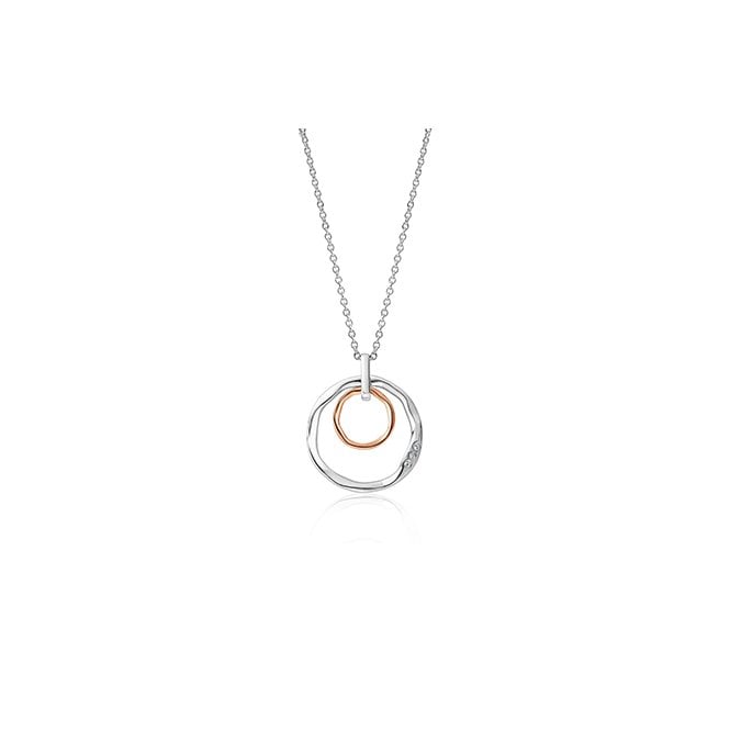 Ripples Silver Double-Hoop Pendant Necklace