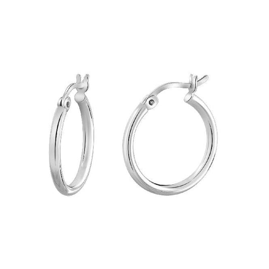 Classic Silver Clip Hoop Earrings, 25mm Medium