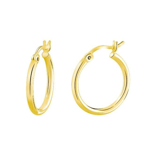 Classic Gold Clip Hoop Earrings, 25mm Medium