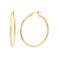 Classic Gold Clip Hoop Earrings, 35mm Large