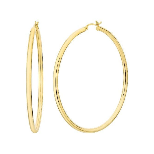 Classic Gold Clip Hoop Earrings, 45mm Extra Large