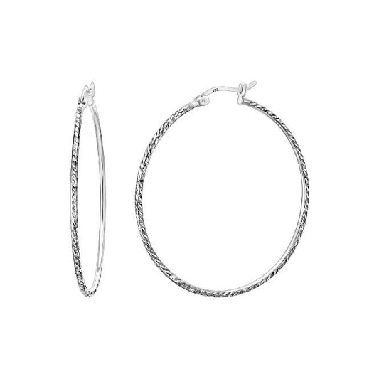 Twist Silver Clip Hoop Earrings, 45mm Extra Large