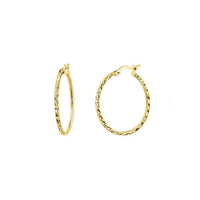 Twist Gold Clip Hoop Earrings, 15mm Small