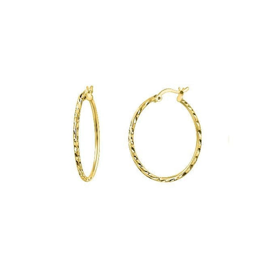 Twist Gold Clip Hoop Earrings, 15mm Small