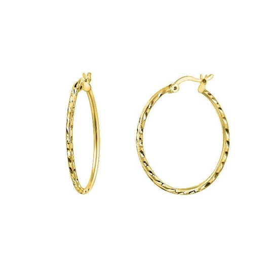 Twist Gold Clip Hoop Earrings, 25mm Medium