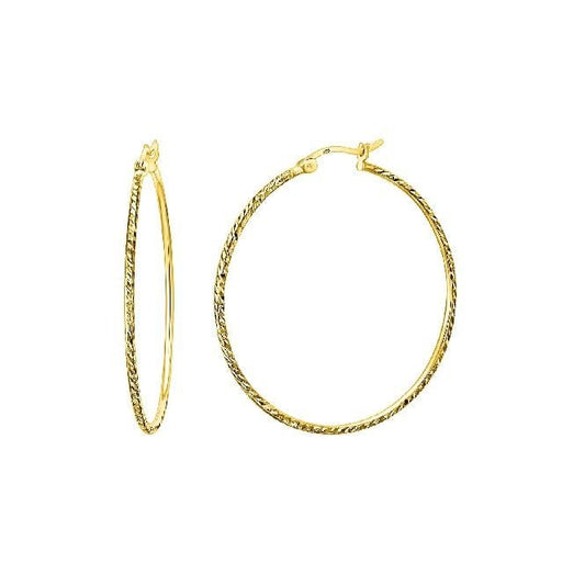 Twist Gold Clip Hoop Earrings, 35mm Large