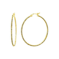 Twist Gold Clip Hoop Earrings, 45mm Extra Large