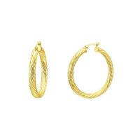 Chunky Rope Gold Clip Hoop Earrings, 2cm