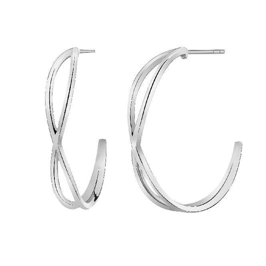 Kiss Silver Hoop Earrings