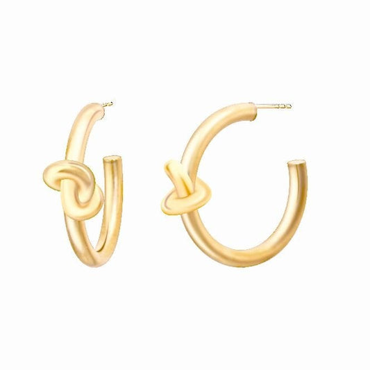 Love Knot Gold Hoop Earrings