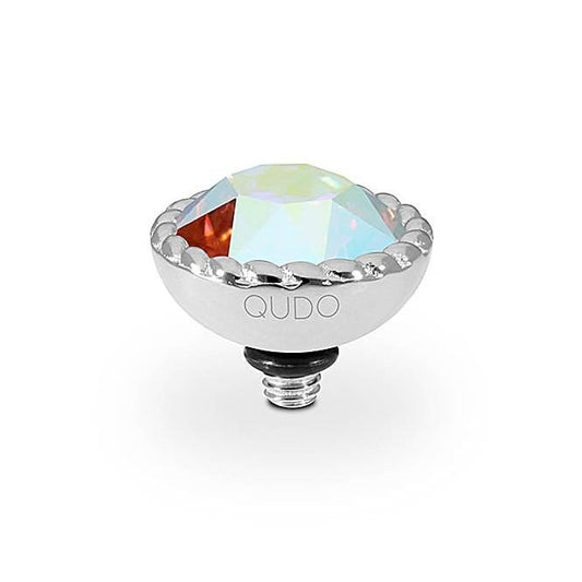 Bocconi Silver and Aurora Boreale Crystal Ring Gem Top, 11mm