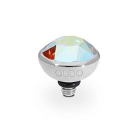 Bottone Silver and Aurora Boreale Crystal Ring Gem Top, 10mm