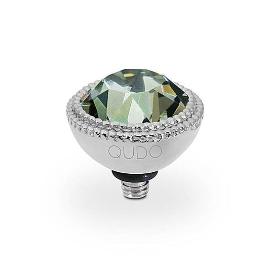 Fabero Silver and Black Diamond Ring Gem Top, 11mm