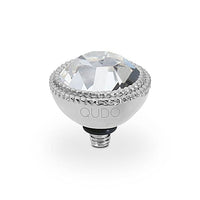 Fabero Silver and Clear Crystal Ring Gem Top, 11mm