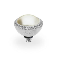 Fabero Silver and Cream Pearl Ring Gem Top, 11mm
