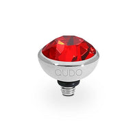 Bottone Silver and Light Siam Red Ring Gem Top, 10mm