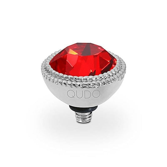 Fabero Silver and Light Siam Red Ring Gem Top, 11mm